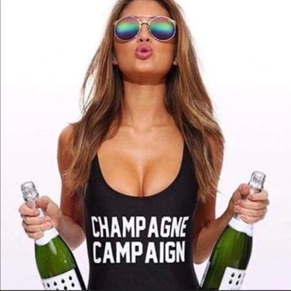 POOL PARTY READY WITY Champagne Campaign Swimsuit